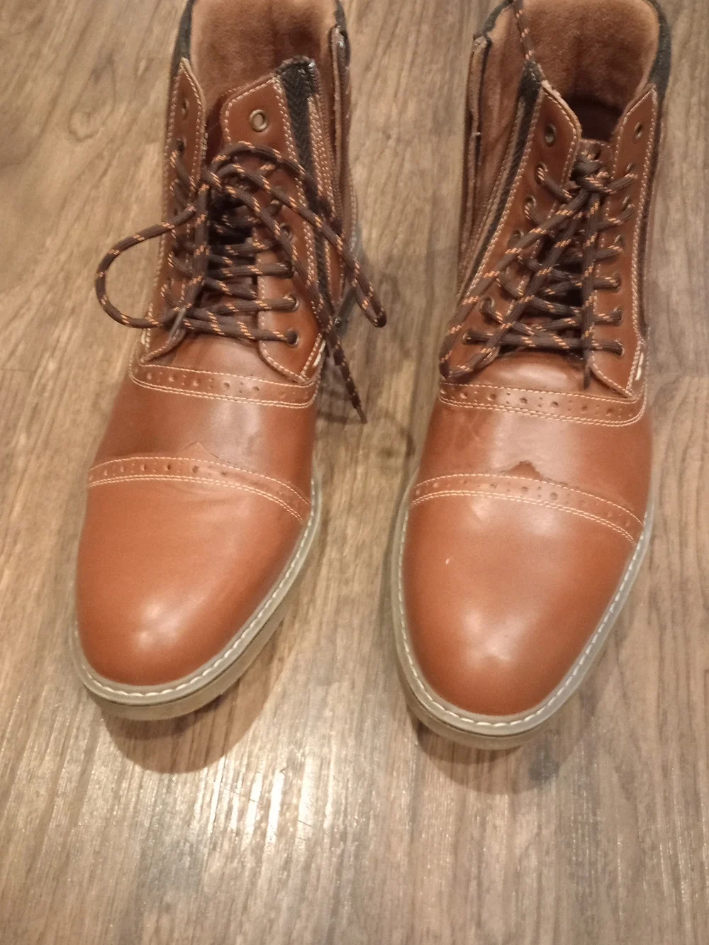 Arkbird men's brown leather oxfords boots  a US size 11.5
